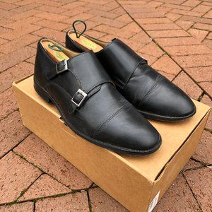 G.H. Bass Double Monk Strap Loafer 10D Black Mens Vintage